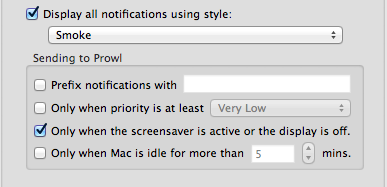The Prowl plugin's options